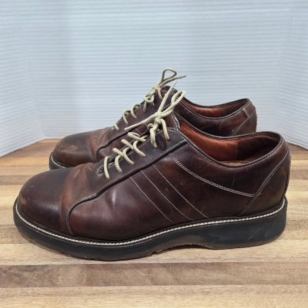 Johnston Murphy Oxfords Men's 12 M Brown Leather Lace Up Dress Casual Shoes